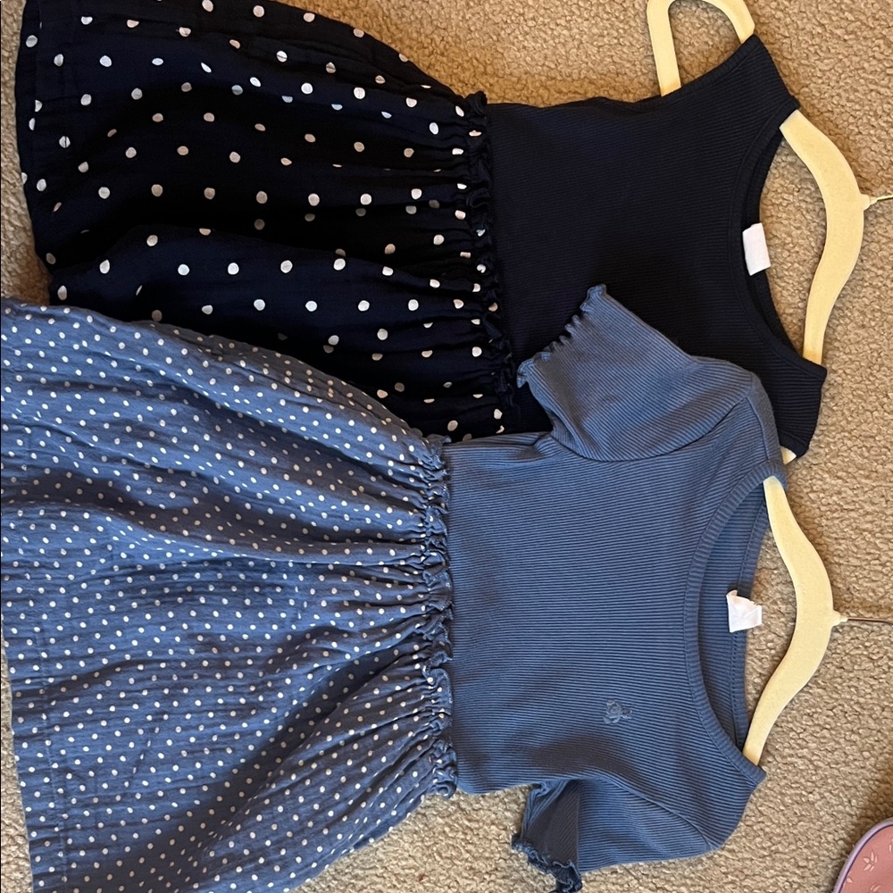 Baby Gap Navy and Blue Polka Dot Kids Dress Set